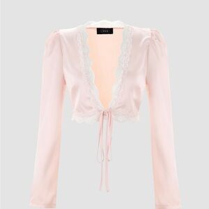 NWT Pink Romantic Lace Trim Cardigan Coquette Balletcore